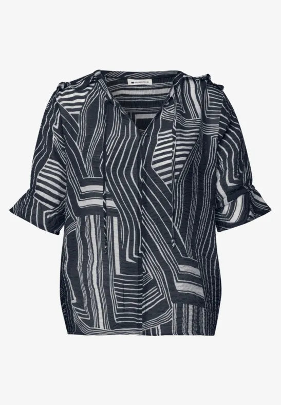 Street One Graphic Tunic Blouse | Dark Blue 346817