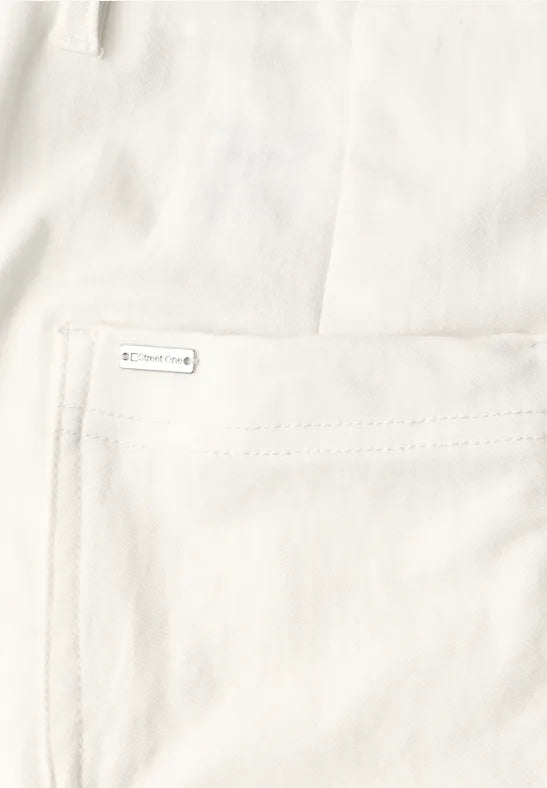 Street One High Waist Barrel Leg Trousers | Offwhite 380801