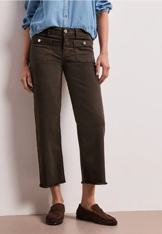 Street One Mid Waist Straight Leg Jeans | Brown 380811