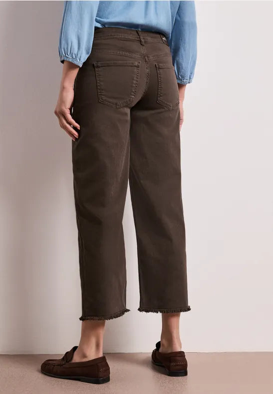 Street One Mid Waist Straight Leg Jeans | Brown 380811