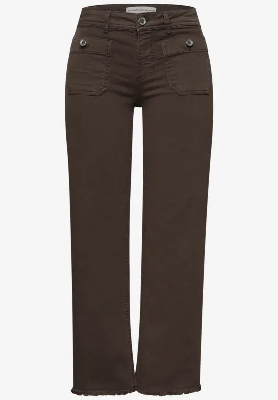 Street One Mid Waist Straight Leg Jeans | Brown 380811