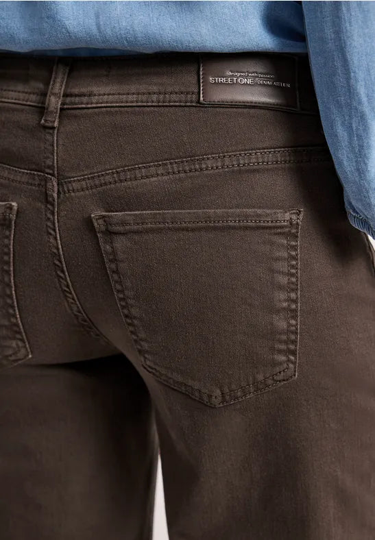 Street One Mid Waist Straight Leg Jeans | Brown 380811