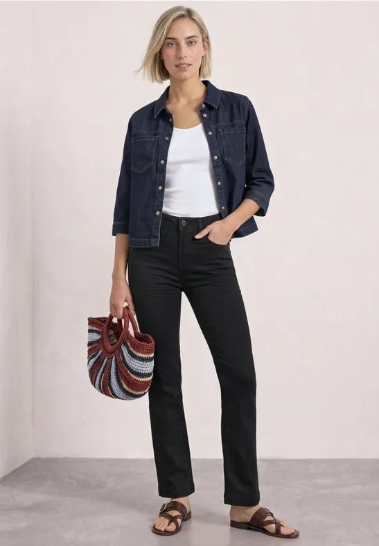 Street One Blaire Bootcut High Waist Denim | Black 380910