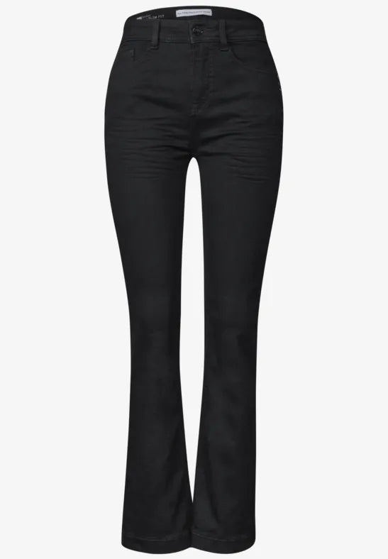 Street One Blaire Bootcut High Waist Denim | Black 380910