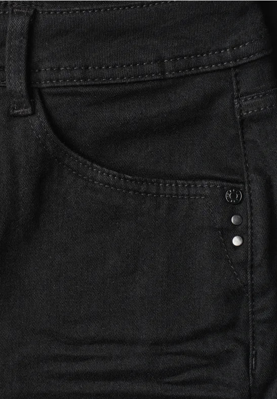 Street One Blaire Bootcut High Waist Denim | Black 380910