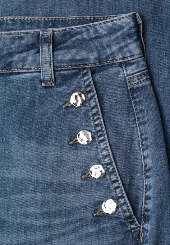 Street One Emee Wide Leg High Waist Jeans  | Med Blue 380973