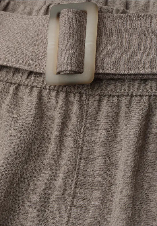 Street One Wide Leg Trousers With Belt | Dark Beige 380977