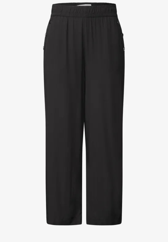 Street One Wide Leg Trousers | Black 381209