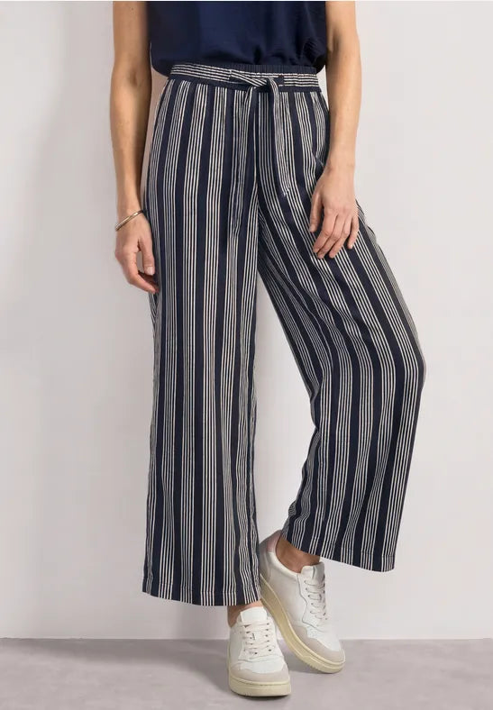 Street One Emee All Over Print MW Pant | Dark Blue 381357