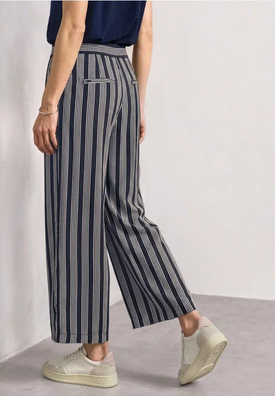 Street One Emee All Over Print MW Pant | Dark Blue 381357