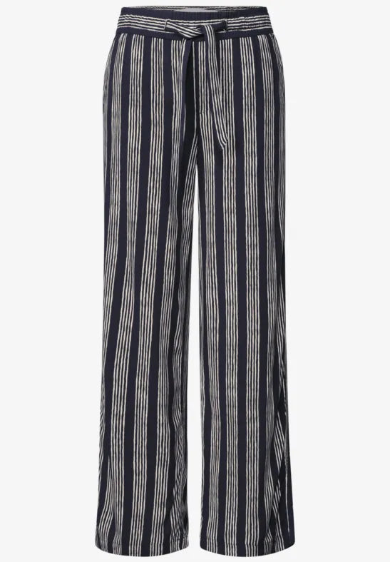 Street One Emee All Over Print MW Pant | Dark Blue 381357
