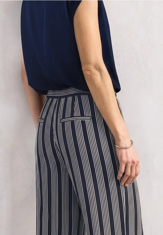 Street One Emee All Over Print MW Pant | Dark Blue 381357