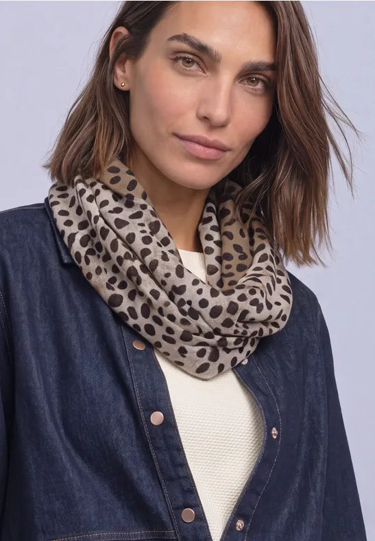 Street One Printed Loop Scarf | Black 573243