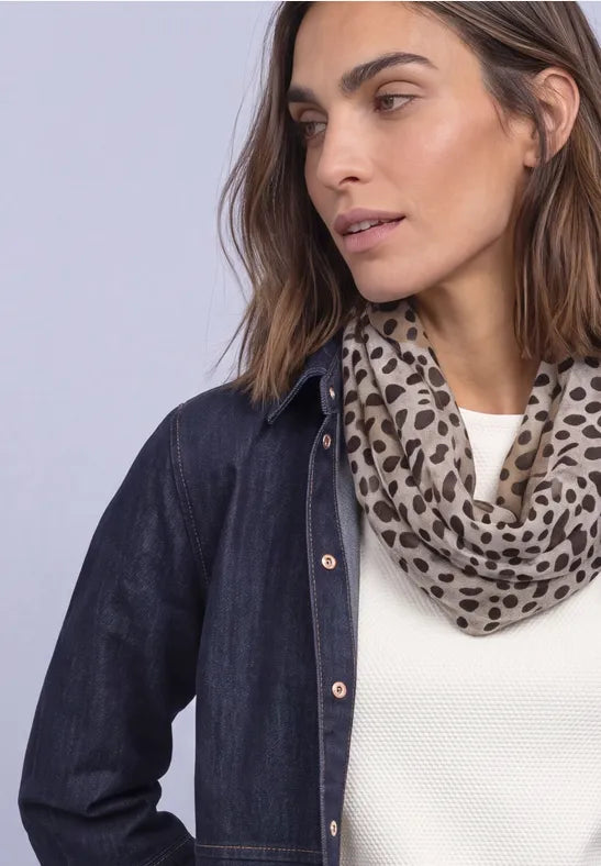 Street One Printed Loop Scarf | Black 573243