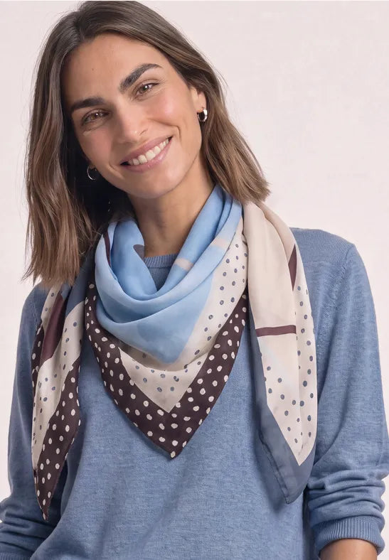 Street One Graphic Print Square Scarf | Blue 573245