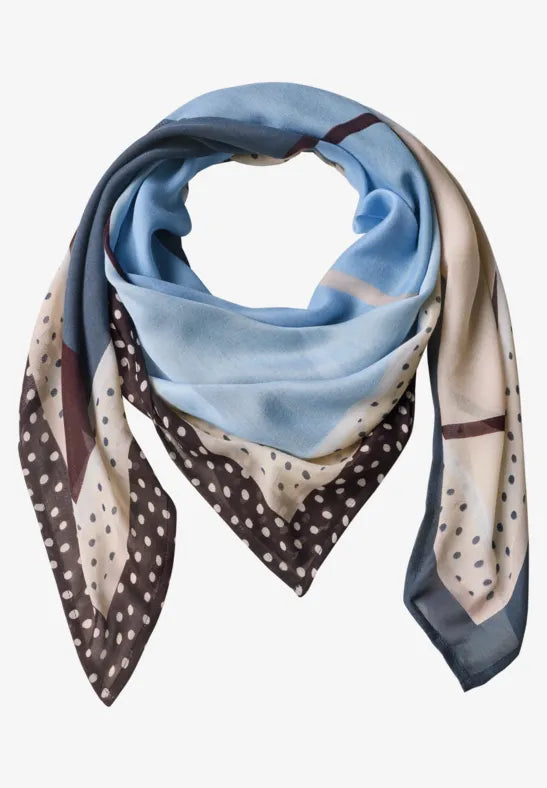 Street One Graphic Print Square Scarf | Blue 573245