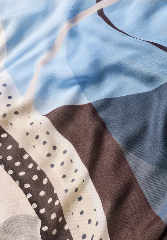 Street One Graphic Print Square Scarf | Blue 573245
