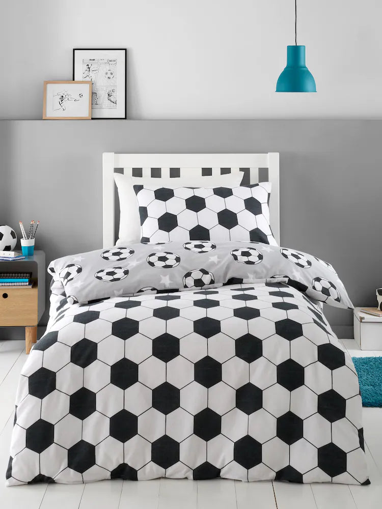 Catherine Lansfield Football Quilt  Set | Grey