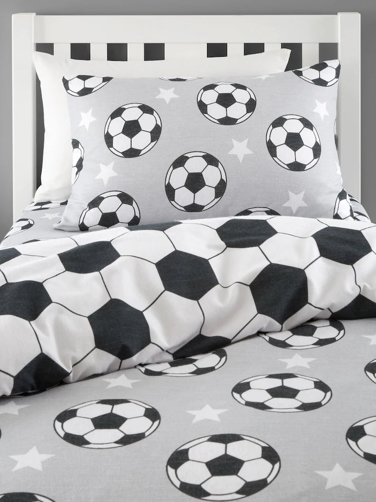 Catherine Lansfield Football Quilt  Set | Grey