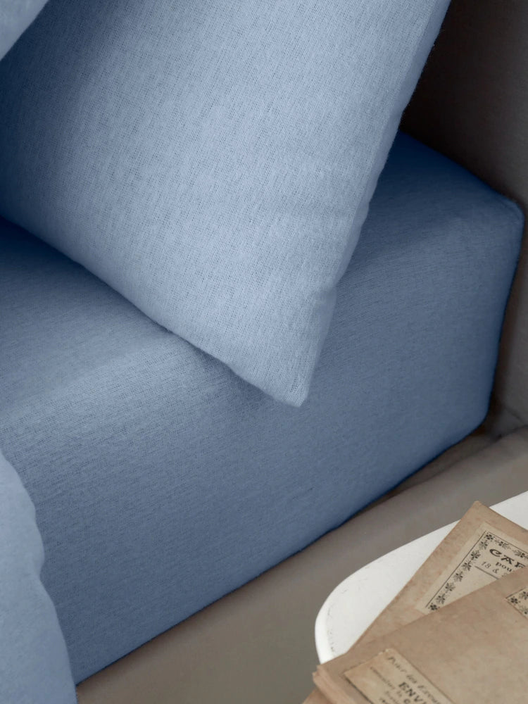 Catherine Lansfield Brushed Cotton Fitted Sheet | Blue