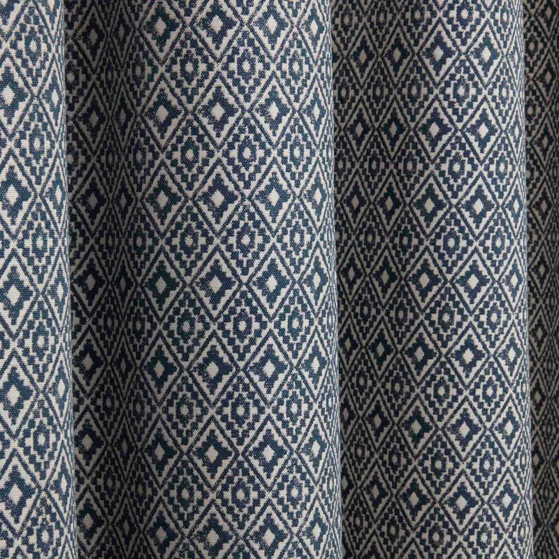 Sundor Aztec Pencil Pleat Curtains | Navy
