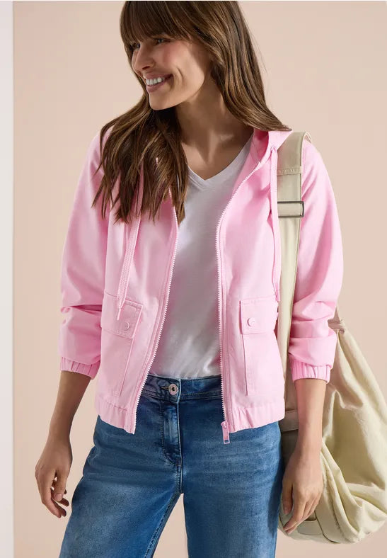 CECIL Jacket with Hood and Elasticated Waistband | Rose 213024