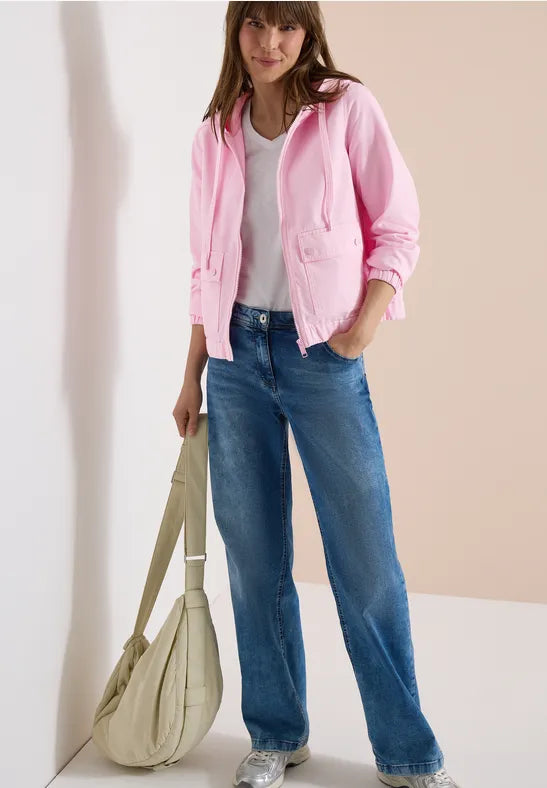 CECIL Jacket with Hood and Elasticated Waistband | Rose 213024