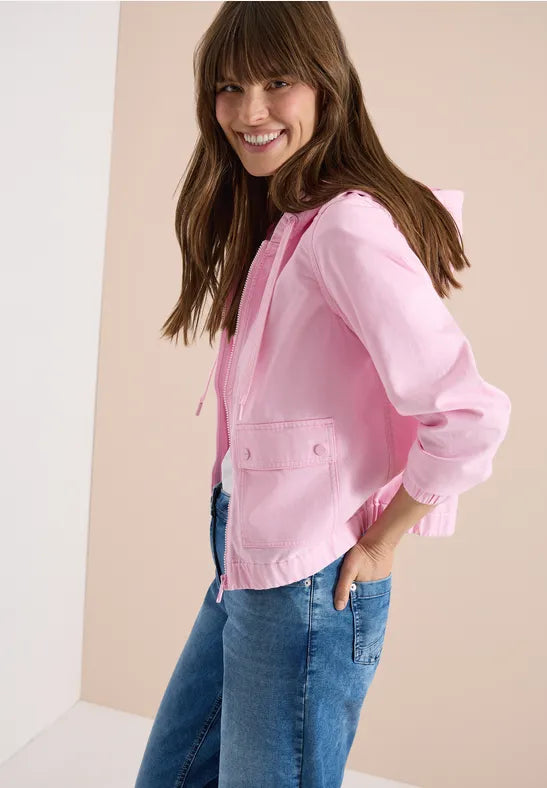 CECIL Jacket with Hood and Elasticated Waistband | Rose 213024