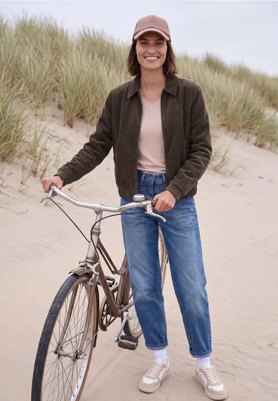 Cecil Blouson Jacket in Soft Corduroy | Truffle 213047