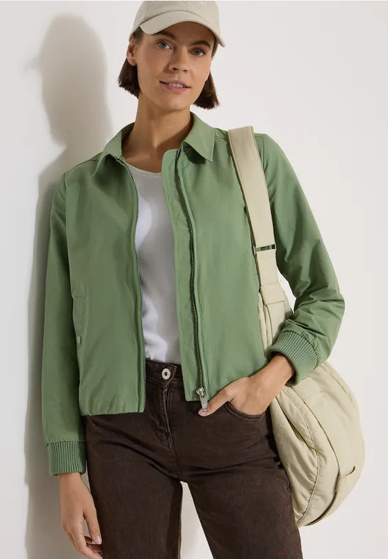 CECIL Collar Bomber Jacket | Green 213097