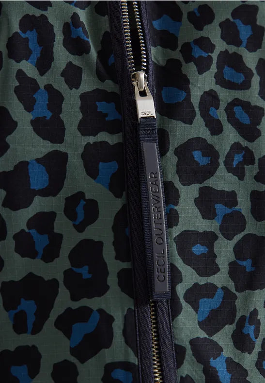 CECIL Animal Print Sporty Blouson Jacket | Olive 213119