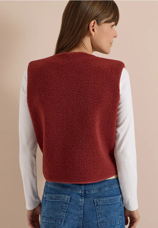 Cecil Matmix Teddy Vest | Wine