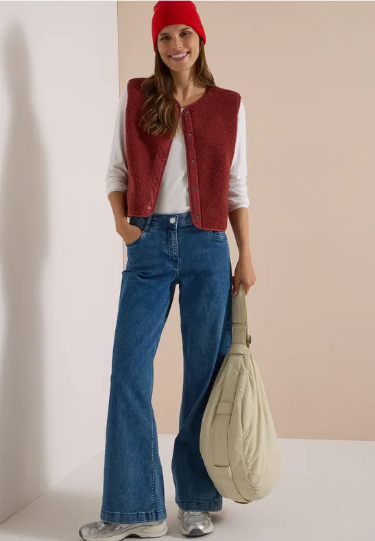 Cecil Matmix Teddy Vest | Wine