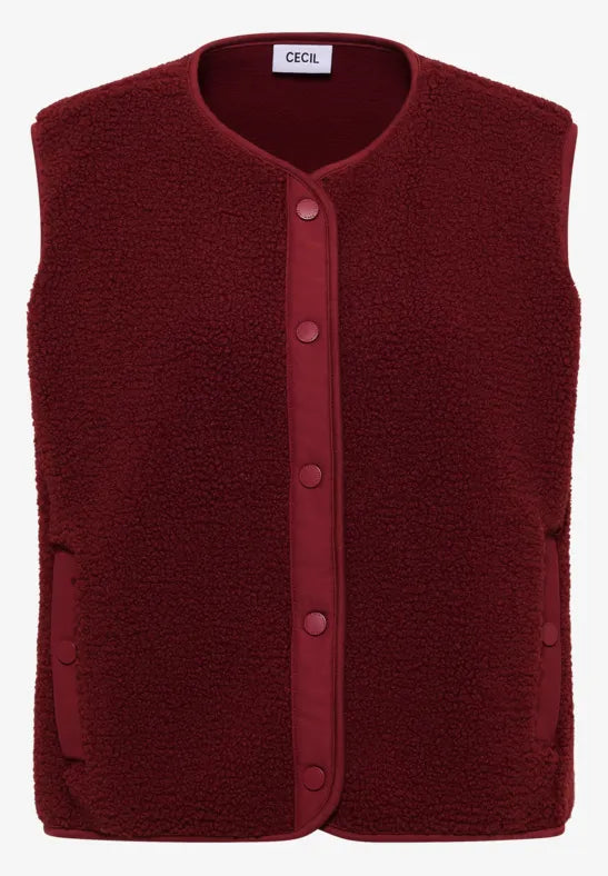 Cecil Matmix Teddy Vest | Wine