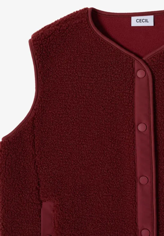 Cecil Matmix Teddy Vest | Wine