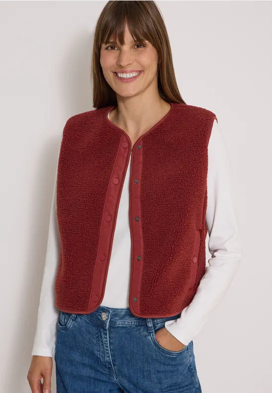 Cecil Matmix Teddy Vest | Wine