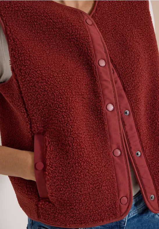 Cecil Matmix Teddy Vest | Wine