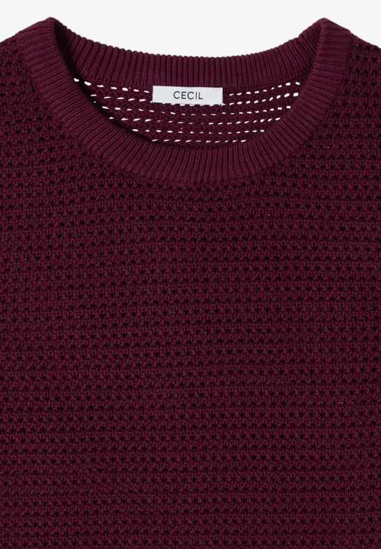 CECIL Structure Round Neck Pullover | Grape 303841