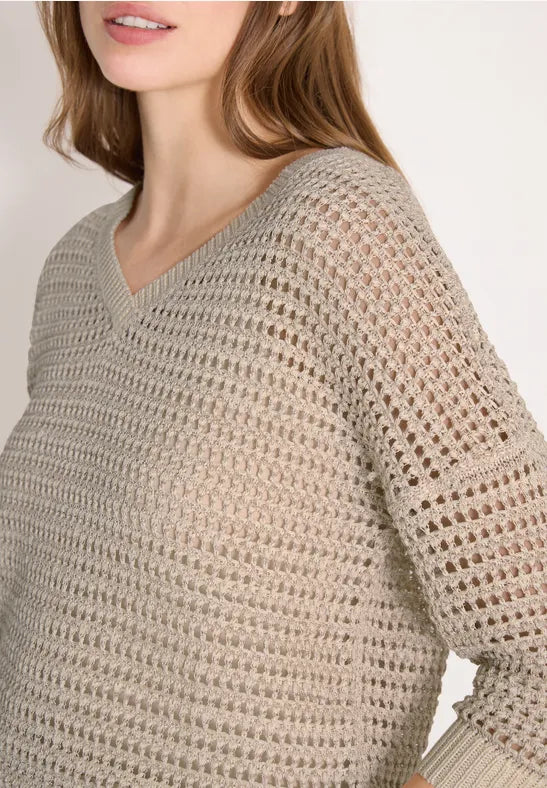 CECIL Yarn Mix Top | Beige 303843