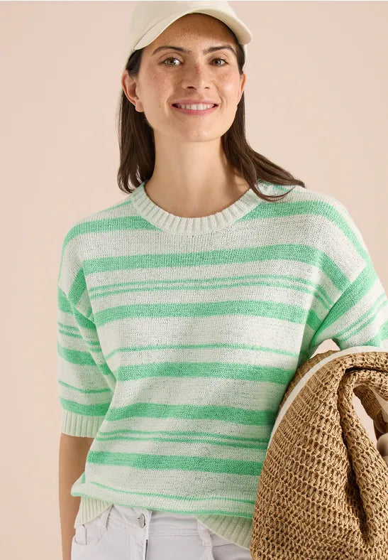 CECIL Tapeyarn Stripe Pullover | Lime 303866