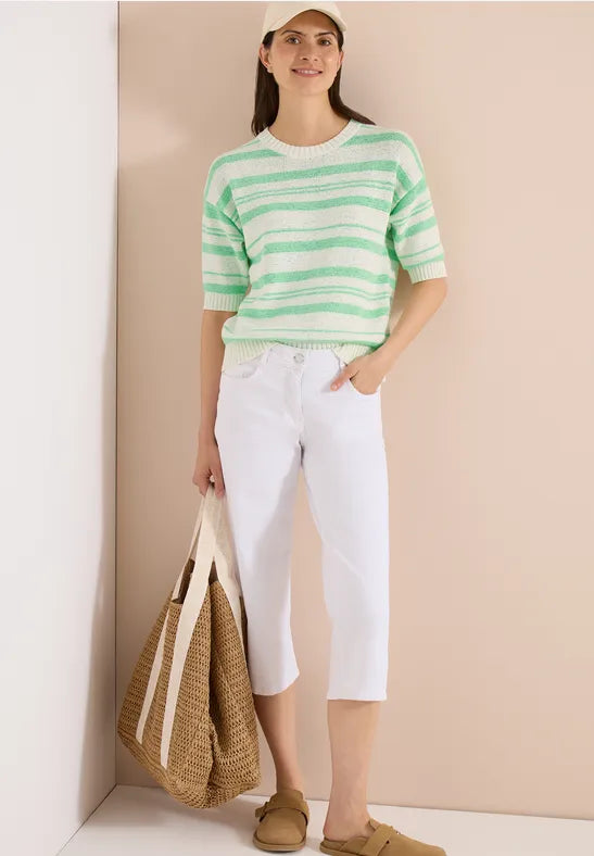 CECIL Tapeyarn Stripe Pullover | Lime 303866