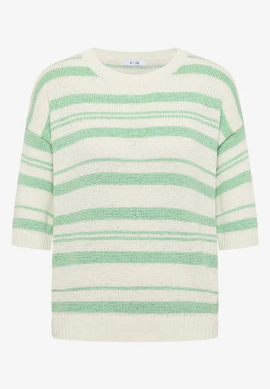 CECIL Tapeyarn Stripe Pullover | Lime 303866