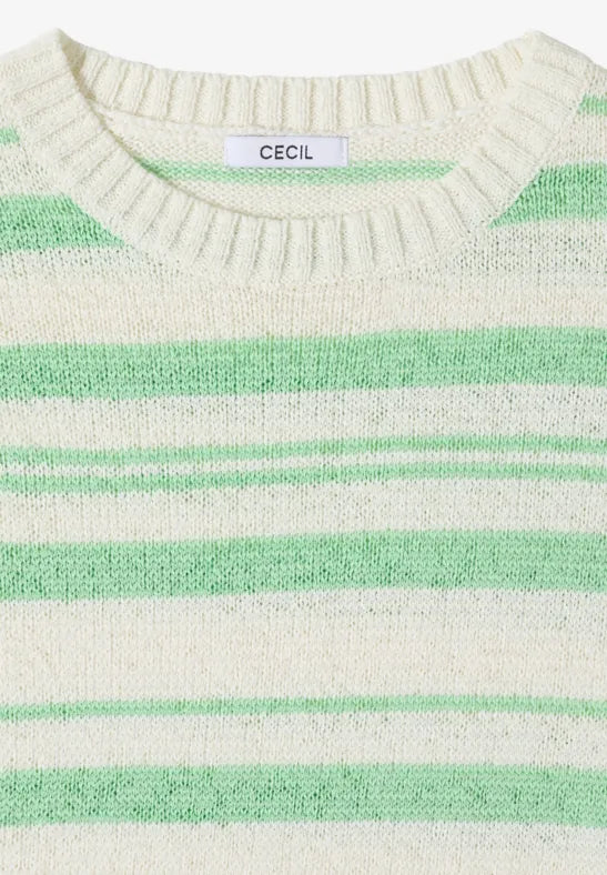CECIL Tapeyarn Stripe Pullover | Lime 303866