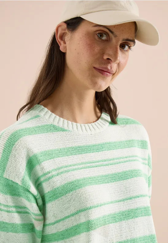 CECIL Tapeyarn Stripe Pullover | Lime 303866