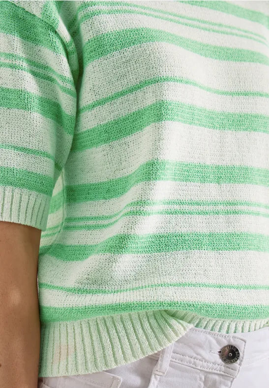 CECIL Tapeyarn Stripe Pullover | Lime 303866
