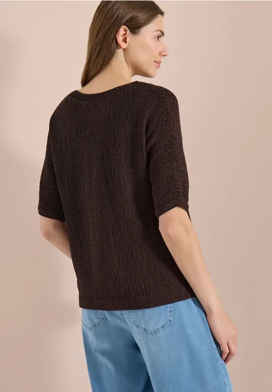 CECIL Tapeyarn Knit Sweater | Brown 303881