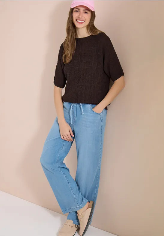 CECIL Tapeyarn Knit Sweater | Brown 303881