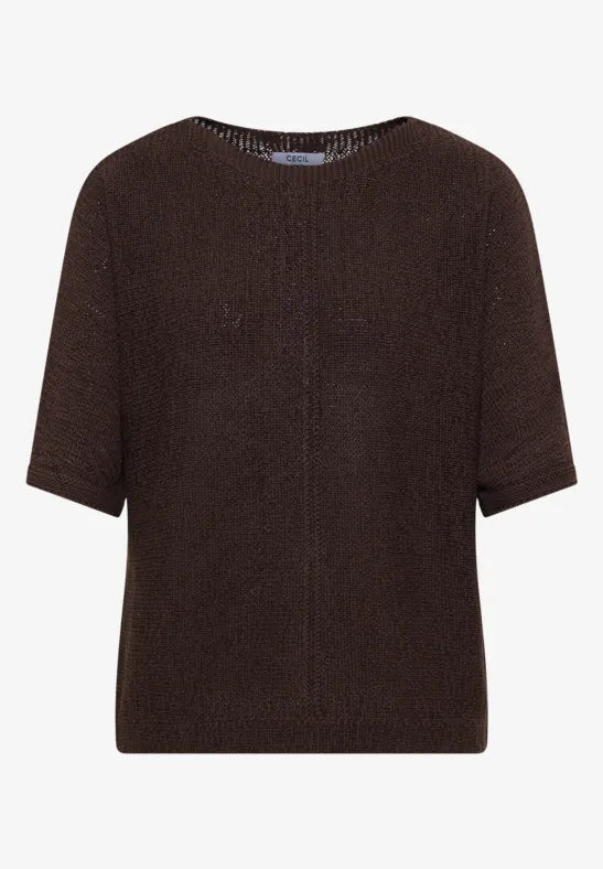 CECIL Tapeyarn Knit Sweater | Brown 303881