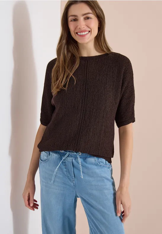 CECIL Tapeyarn Knit Sweater | Brown 303881