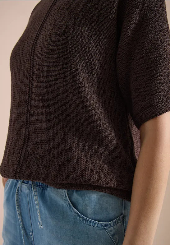 CECIL Tapeyarn Knit Sweater | Brown 303881
